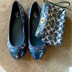 Coach flats with wristlet set